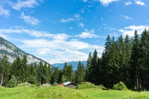 Panoramic alps mountain view Stock Photos