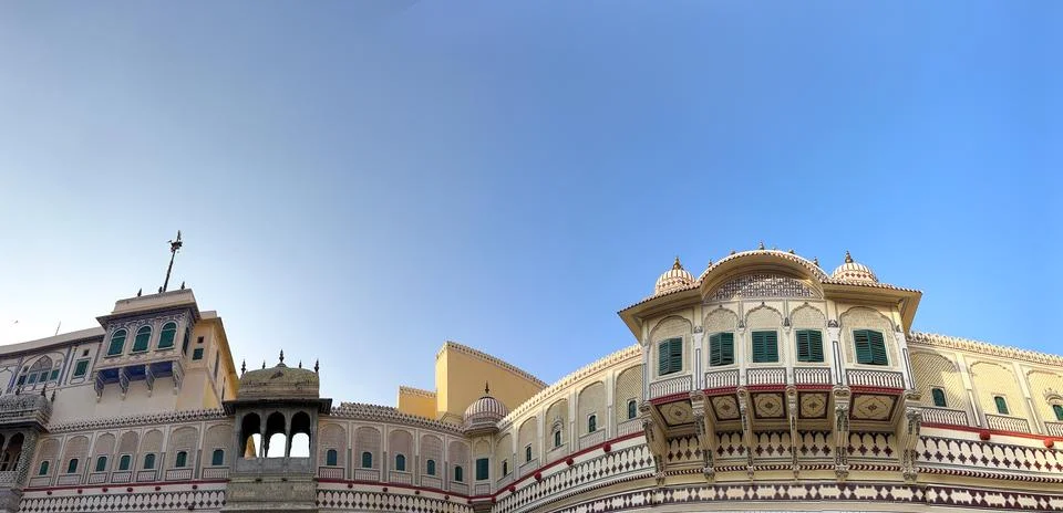 Panoramic and Architectural view of a section of City Palace of Jaipur, Raj.. Foto stock