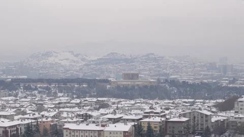 Panoramic Ankara view with Anitkabir and ulus old city from Emek district. Stock Footage 177600762