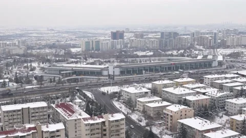 Panoramic Ankara view with Emek district and intercity bus terminal Video stock 177601519