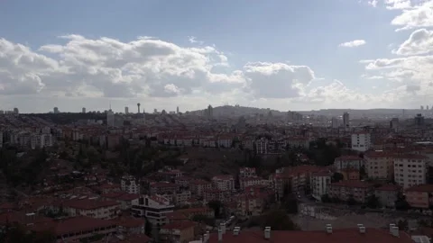 Panoramic Ankara view with Kocatepe Mosque and Atakule Stock Footage 164196069