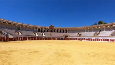Panoramic of Antequera bullring Stock Footage 271064190