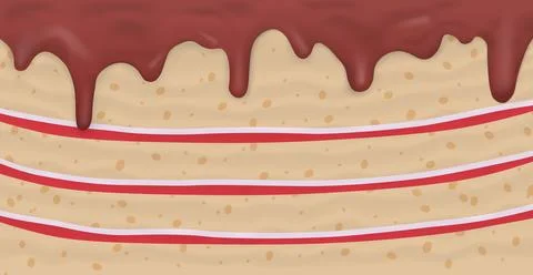 Panoramic background layer cake, food texture - Vector 스톡 일러스트