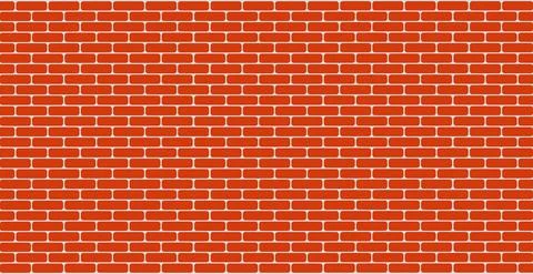 Panoramic background texture smooth red brickwork - Vector Stock Illustration
