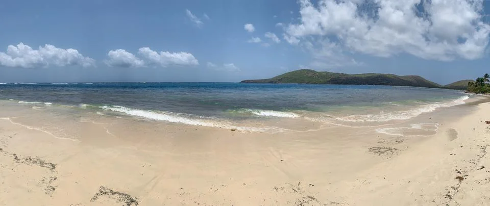 Panoramic of Beach in Culebra Stock Photos
