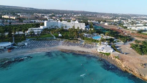 Panoramic of beach resort Stock Footage 78357389