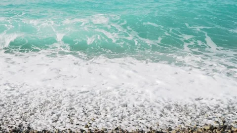 Panoramic of beautiful beach and turquoise water. Holiday summer beach Stock Footage 201484714