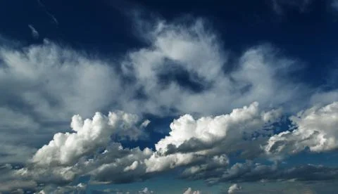 Panoramic of beautiful cloud in blue sky. Panorama of blue sky and white clou 스톡 사진