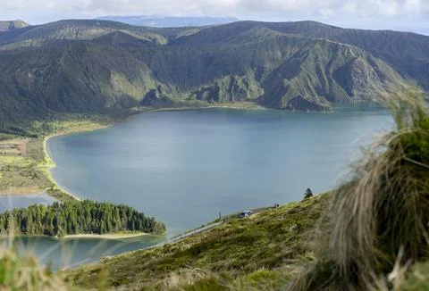 Panoramic beautiful view of Lagoa do Fogo "Fire Lake" Sao Miguel island, Azores Stock Photos