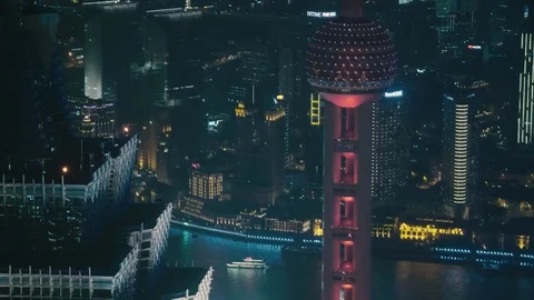 Panoramic Beijing by night Stock Footage 102911828