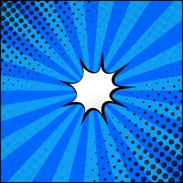 Panoramic blue comic zoom with lines - illustration Stock Illustration