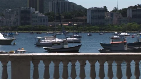 Panoramic of boats  - September 9th, 2010 - Rio de Janeiro, Brazil Stock Footage 314850847