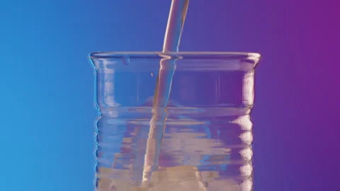 Panoramic camera movement on a beautiful ribbed glass with ice cubes. Bartender Video stock 246477045