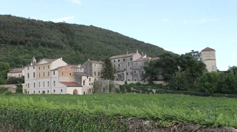Panoramic of Campolongo, rural medieval hamlet in Veneto Stock Footage 67621387