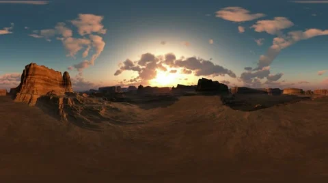 Panoramic of canyon timelapse at sunset. made with the one 360 ​​degree lense Stock Footage 66726848