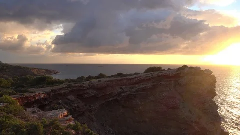 Panoramic of cape martinet in ibiza at sunrise Video stock 101481876