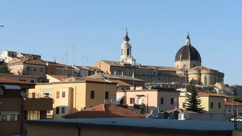 Panoramic cathedral of Loreto Stock Footage 78680921