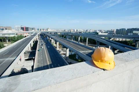 Panoramic city overpass Stock Photos