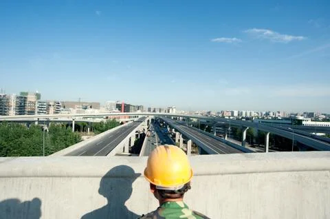 Panoramic city overpass Stock Photos