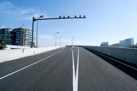 Panoramic city overpass Stock Photos