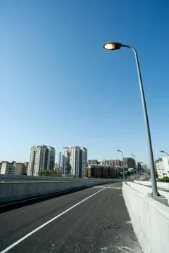 Panoramic city overpass Stock Photos
