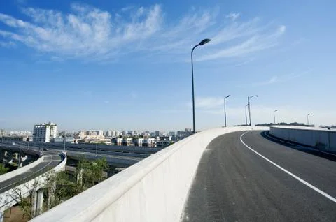 Panoramic city overpass Stock Photos