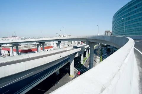 Panoramic city overpass Stock Photos