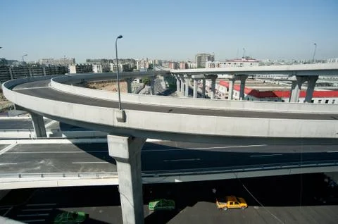 Panoramic city overpass Stock Photos