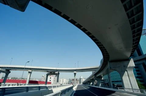 Panoramic city overpass Stock Photos
