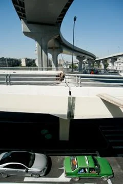 Panoramic city overpass Stock Photos