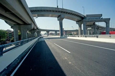 Panoramic city overpass Stock Photos