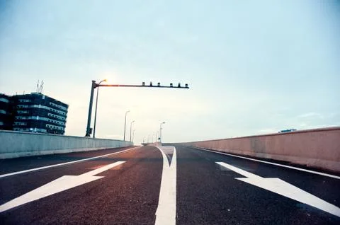 Panoramic city overpass Stock Photos