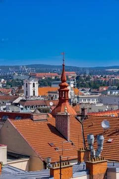 Panoramic city view of Brno Stock Photos