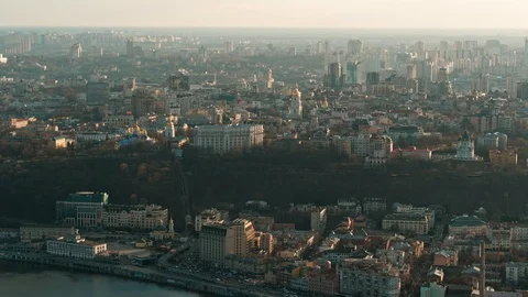 Panoramic city view at dawn Stock Footage 105318056