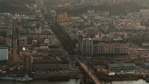 Panoramic city view at dawn Stock Footage 105318182