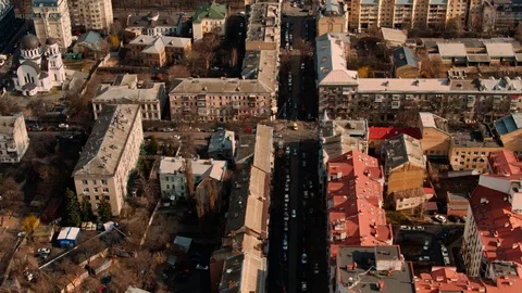 Panoramic city view at dawn Stock Footage 105318204