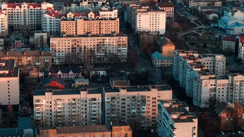 Panoramic city view at dawn Stock Footage 105319068