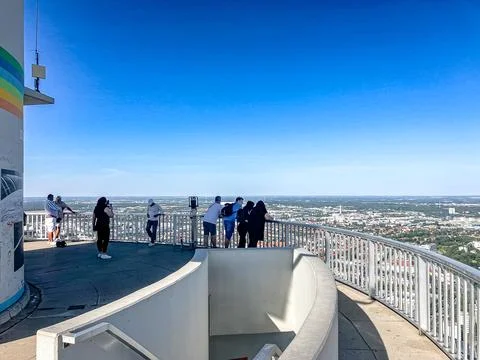 Panoramic City View from a Tower Observation Deck Foto stock