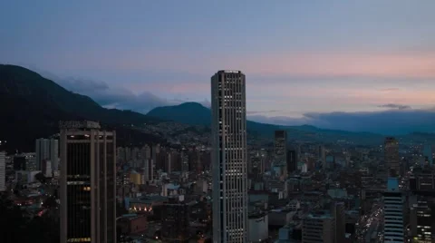 Panoramic cityscape of Colpatria's Tower Stock Footage 42269167