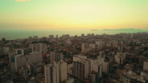 Panoramic Cityscape of Lima at Dusk in Lima, Peru Video stock 339497289