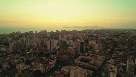 Panoramic Cityscape of Lima at Dusk in Lima, Peru Stock Footage 342737544