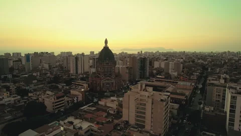 Panoramic Cityscape of Lima at Dusk in Lima, Peru Video stock 342737735