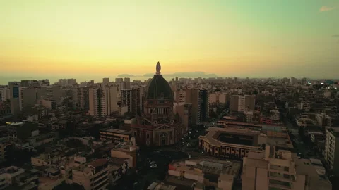 Panoramic Cityscape of Magdalena district at Dusk in Lima, Peru Video stock 339497375