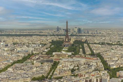 Panoramic cityscape of Paris with the Eiffel Tower Stock Photos