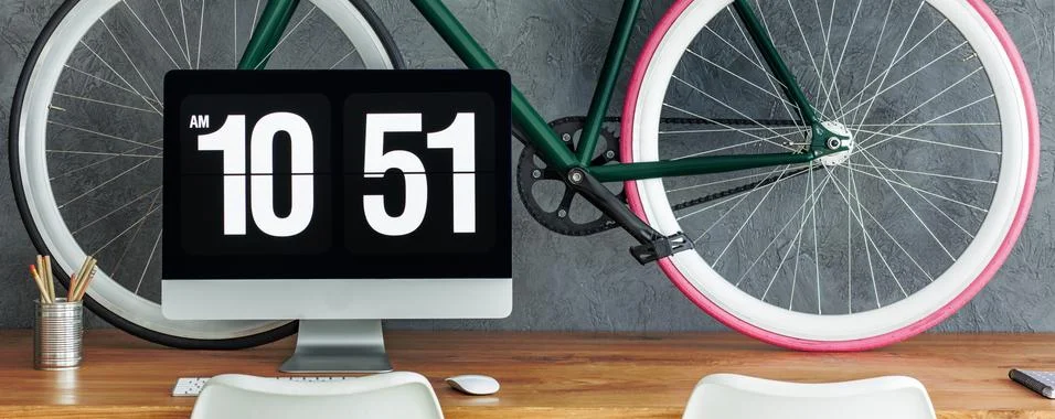 Panoramic close-up of creative workspace Stock Photos