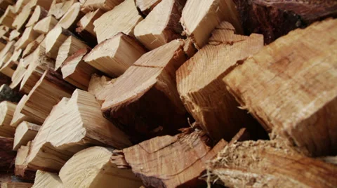 Panoramic Close-up Firewood Stock Footage 33898602
