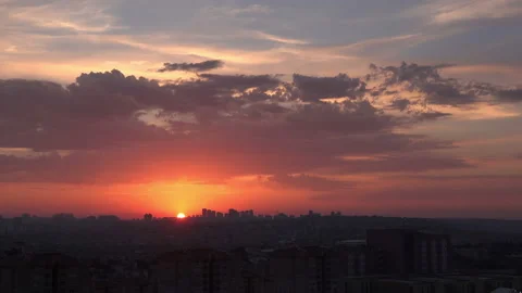 Panoramic cloudy sky in sunset, time-lapse Stock Footage 140317192