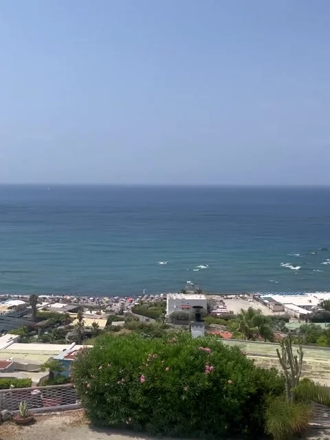 Panoramic Coastal View and Beach Resort Video stock 340870026