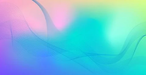 Panoramic colorful abstract stylish multi background with wavy lines - Vector Stock Illustration