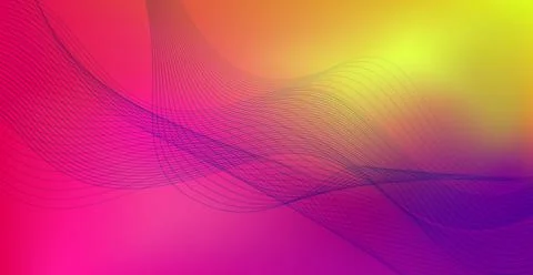 Panoramic colorful abstract stylish multi background with wavy lines - Vector Illustrazione stock